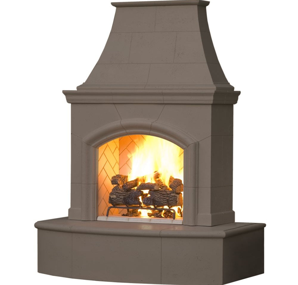 American Fyre Designs Phoenix Fireplace, GFRC, Café Blanco, 4" Roundover