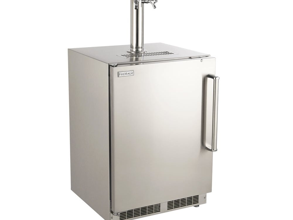 Fire Magic Dual Tap Outdoor Kegerator, 304 Stainless, Right Hinge