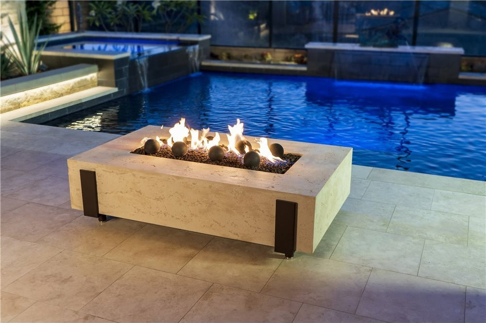 American Fyre Designs Iron Saddle Firetable, 60", GFRC