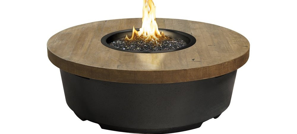 American Fyre Designs Contempo 47" Round GFRC Firetable, Silver Pine
