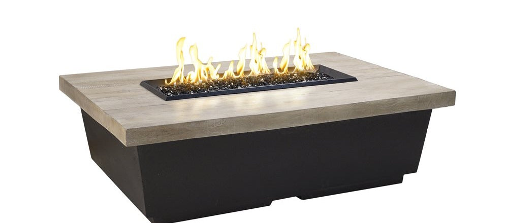 American Fyre Designs Contempo 54" GFRC Fire Table, Silver Pine