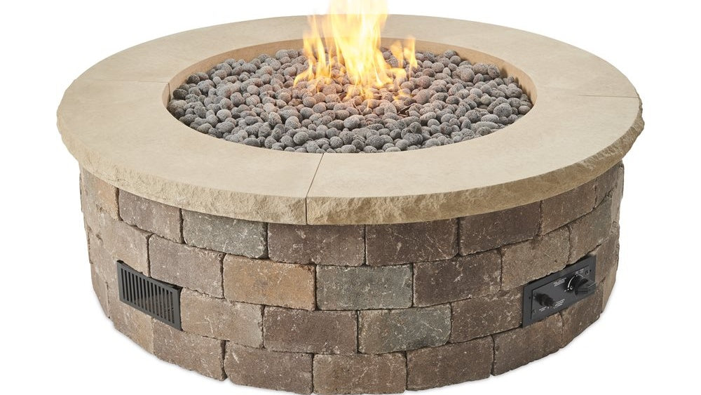 Outdoor GreatRoom Bronson 52-Inch Round DIY Gas Fire Pit Block Kit