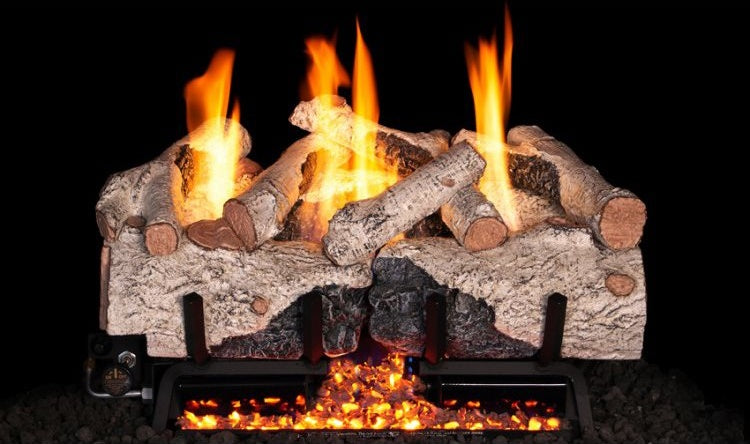 24" Charred Alpine Birch Log Set