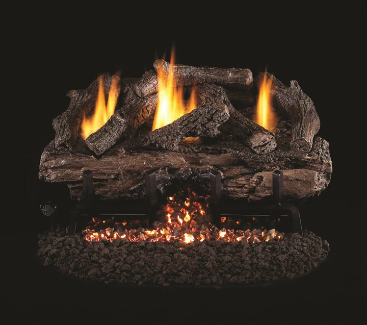 30" Charred Aged Split Log Set