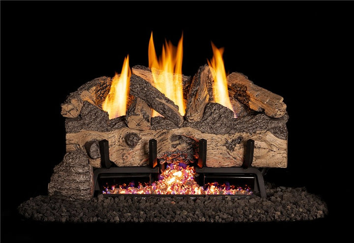 30" Charred Gnarled Split Log Set