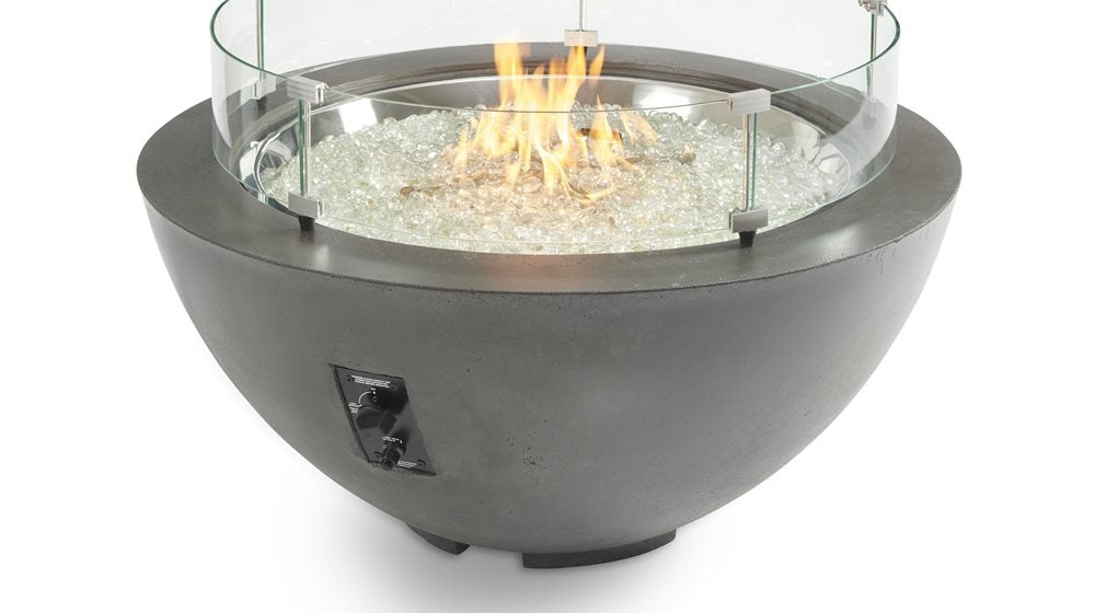 Outdoor GreatRoom Cove Edge 42" Round Fire Pit Table in Midnight Mist
