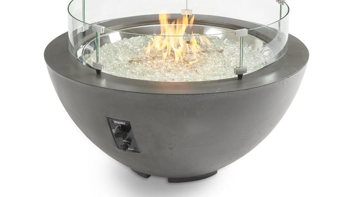 Outdoor GreatRoom Cove Edge 42" Round Fire Pit Table in Midnight Mist