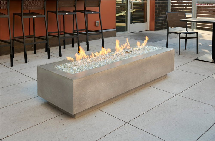 Outdoor GreatRoom Cove 72" Linear Fire Pit Table, White Supercast™ Concrete