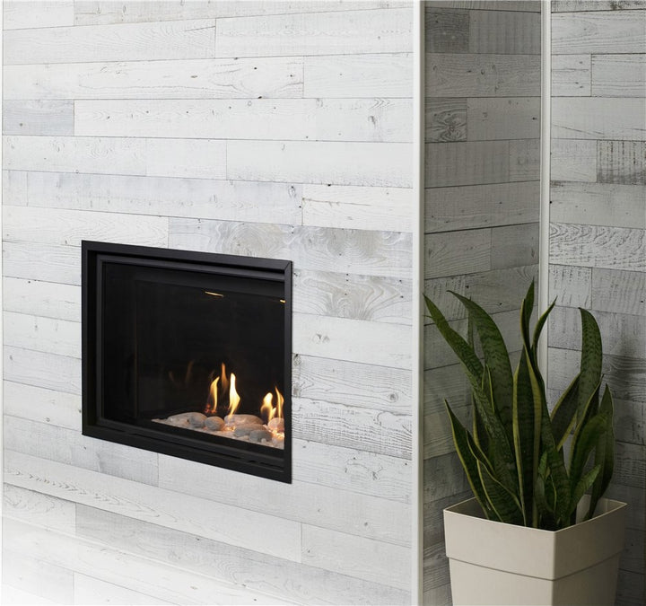 Montigo DelRay Square 38" Direct Vent Gas Fireplace, Satin Black