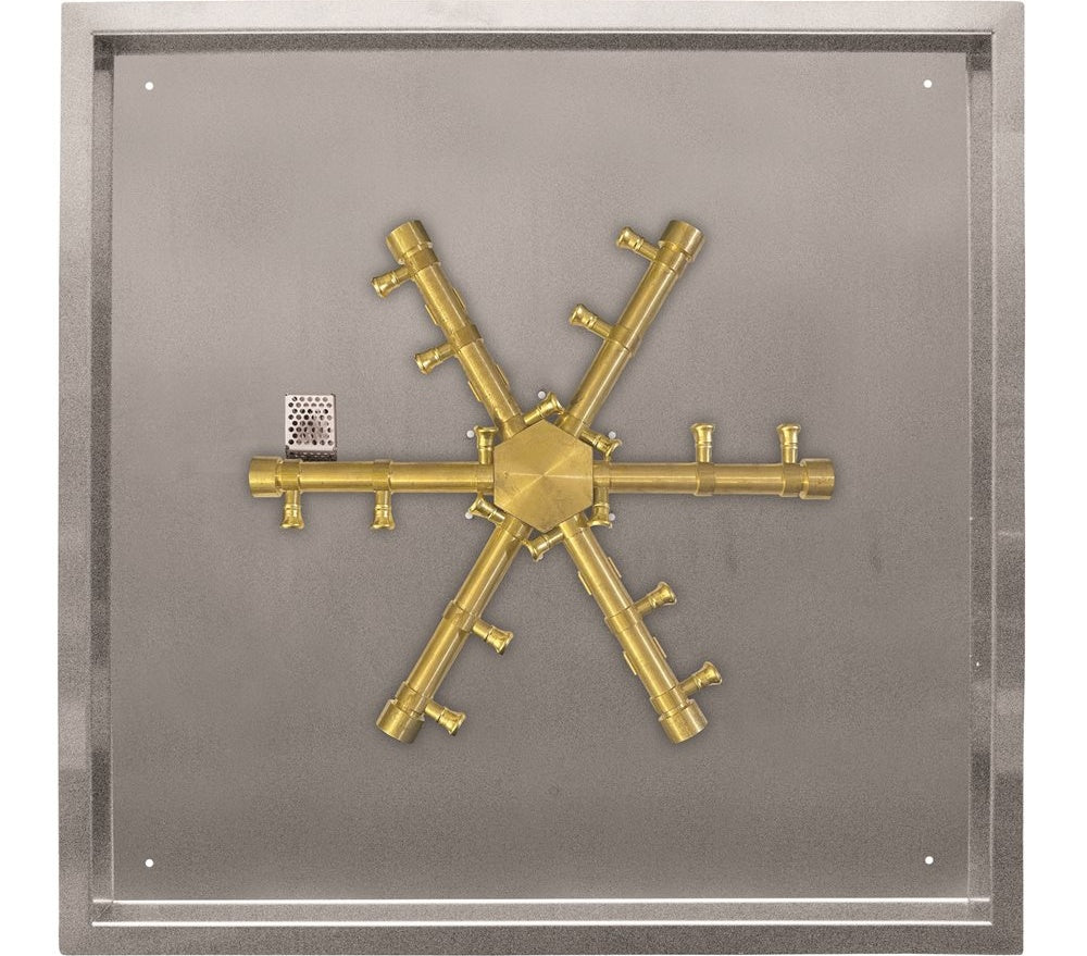 Firegear 26" Square Drop-In Pan & Burner | 21" Brass Spur, 175K BTU