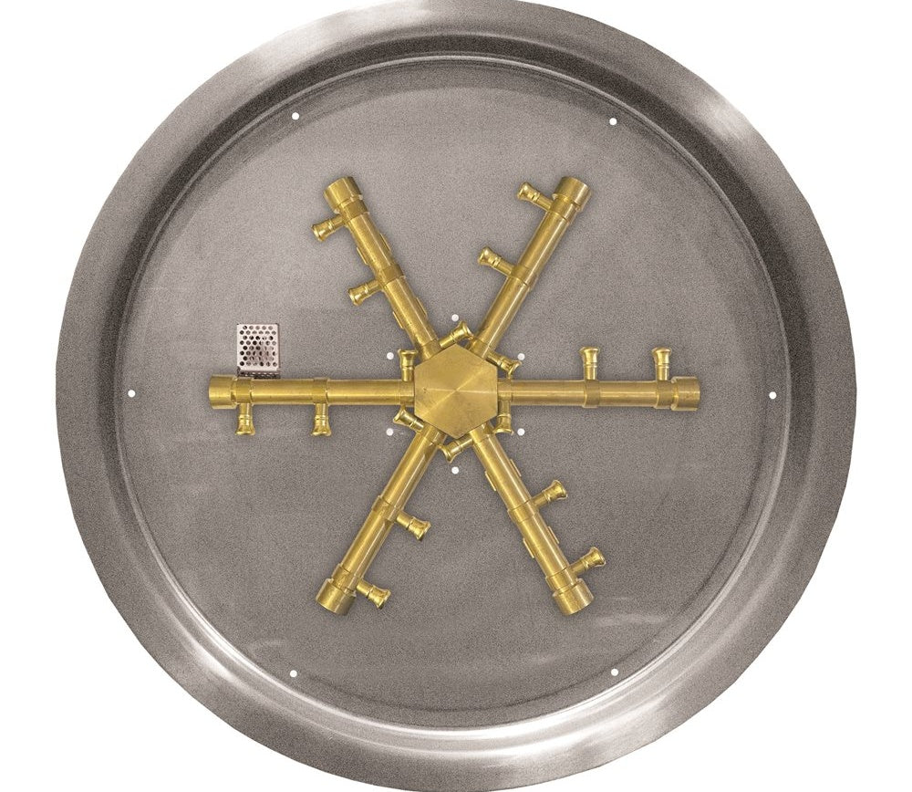 Firegear 29" Round Drop-In Fire Pit Pan with 21" Pro Series Brass Burner