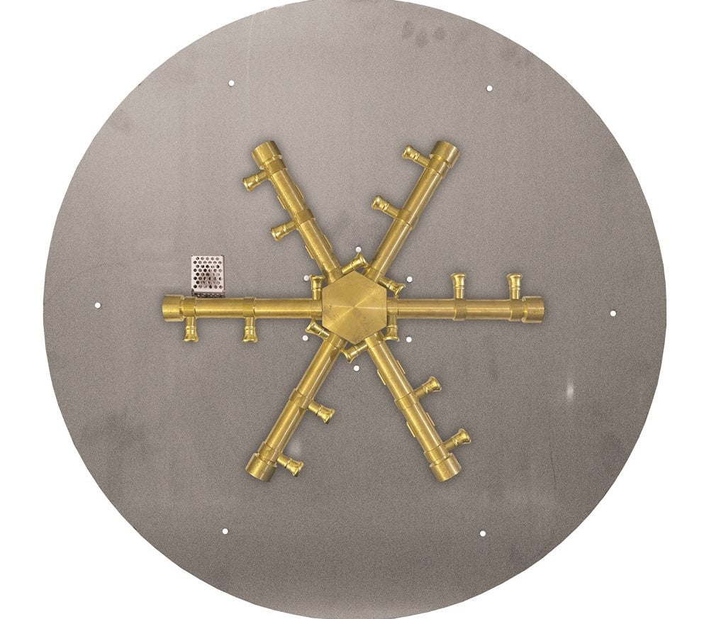 Firegear 34" Round Stainless Steel Flat Pan with Pro Series Brass Spur Burner