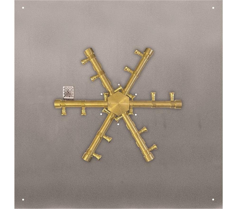 Firegear 34" Square Stainless Steel Fire Pan with Pro Series Brass Burner