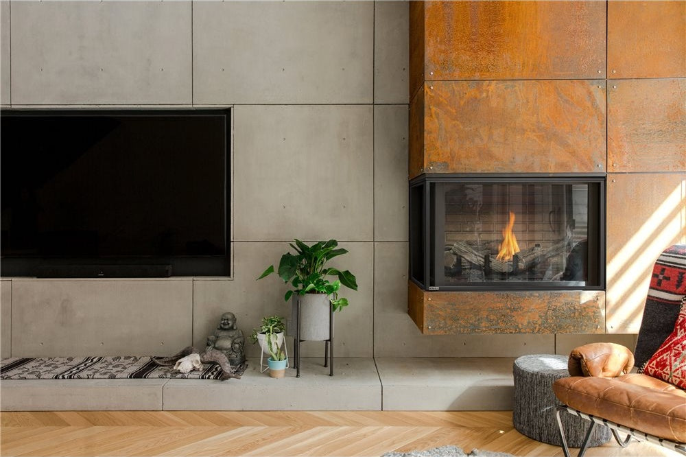 Montigo Divine HL38 Corner Left Linear Fireplace, 32,000 BTU