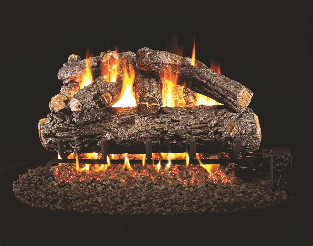 24" Vented Rustic Oak Designer Log Set