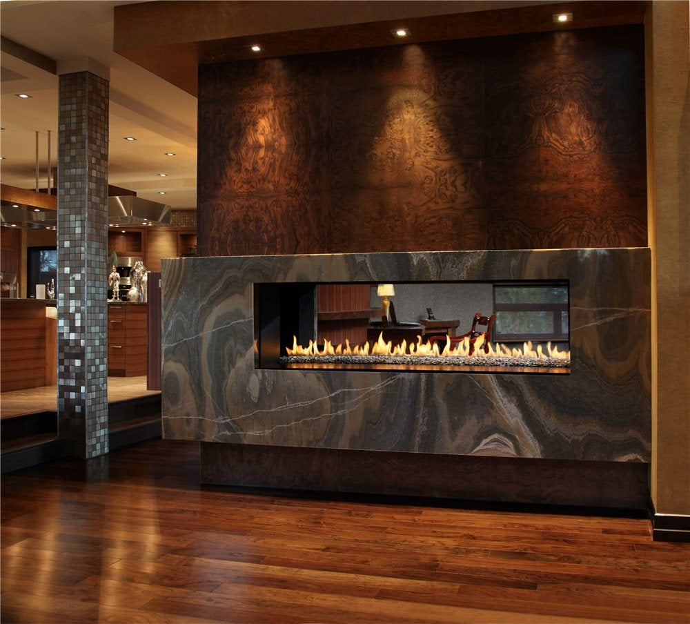 Montigo Exemplar See-Through Gas Fireplace, 73" View